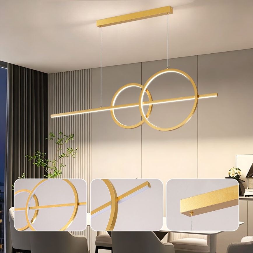 BRILAGI - LED ściemnialny żyrandol na lince SIGNATURE LED/53W/230V 3000-6000K 120 cm złoty + pilot zdalnego sterowania