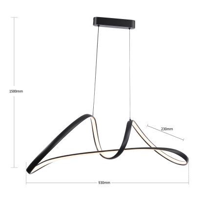 Brilagi - LED ściemnialny żyrandol na linkach TWISTER LED/60W/230V 3000-6000K czarny + pilot