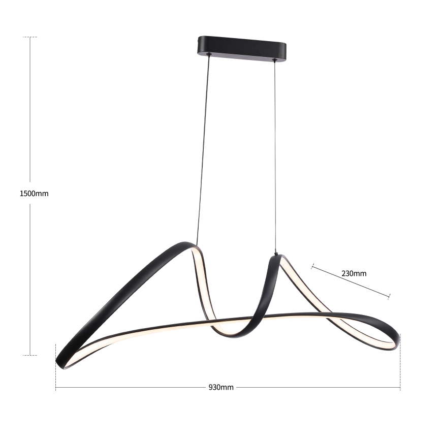 Brilagi - LED ściemnialny żyrandol na linkach TWISTER LED/60W/230V 3000-6000K czarny + pilot