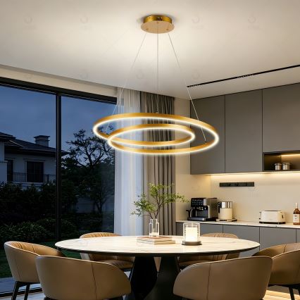 Brilagi - ściemnialny żyrandol na lince TWISTER LED/75W/230V 3000-6000K śr. 70 cm złoty + pilot zdalnego sterowania