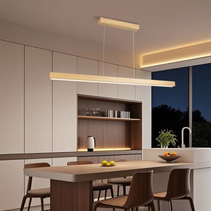 Brilagi - LED ściemnialny żyrandol na lince OAK SMART LED/30W/230V Wi-Fi Tuya dąb + pilot zdalnego sterowania