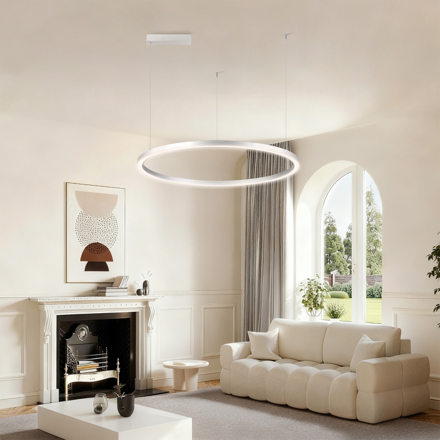 Brilagi - Ściemnialny żyrandol na linkach PORTOFINO LED/60W/230V 3000-6000K śr. 80 cm srebrny + pilot zdalnego sterowania