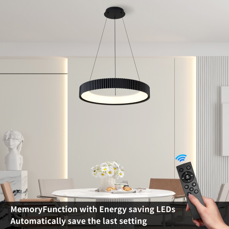 Brilagi - LED ściemnialny żyrandol na linkach FALCON MODERN LED/54W/230V 3000-6500K śr. 60 cm czarny + pilot zdalnego sterowania