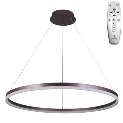 Brilagi - ściemnialna lampa wisząca na linkach CIRCLE LED/55W/230V 3000-6500K śr. 80 cm brązowa + pilot zdalnego sterowania