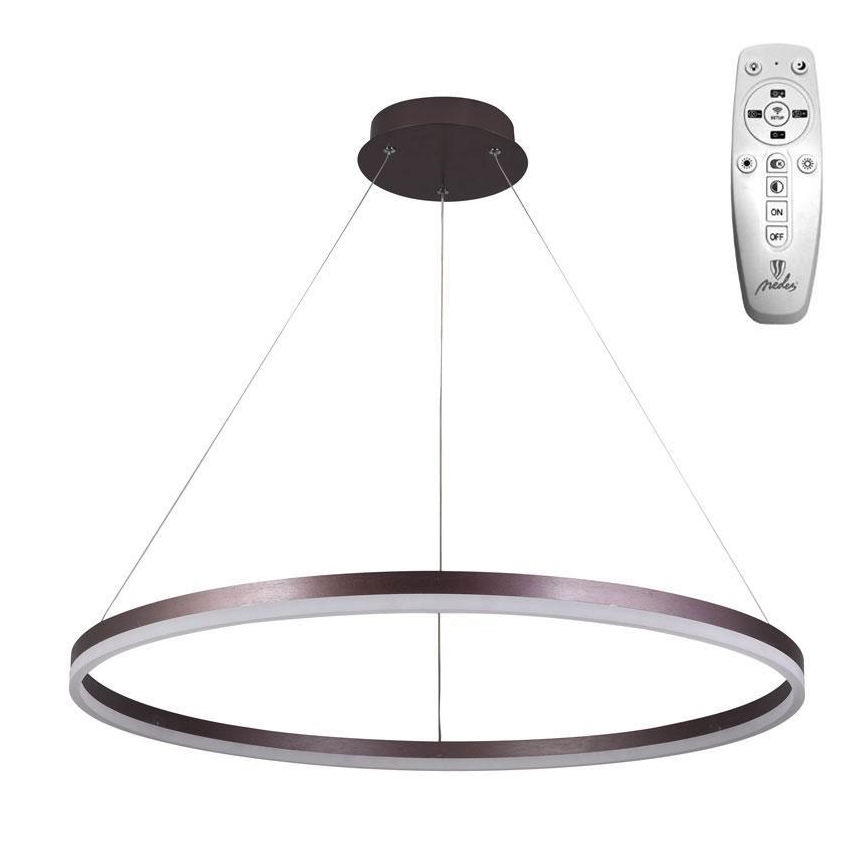 Brilagi - ściemnialna lampa wisząca na linkach CIRCLE LED/55W/230V 3000-6500K śr. 80 cm brązowa + pilot zdalnego sterowania