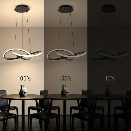 Brilagi - LED ściemnialny żyrandol na lince INFINITY LED/55W/230V 3000-6000K 50x50 cm czarny + pilot zdalnego sterowania