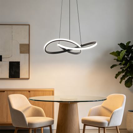 Brilagi - LED ściemnialny żyrandol na lince INFINITY LED/55W/230V 3000-6000K 50x50 cm czarny + pilot zdalnego sterowania