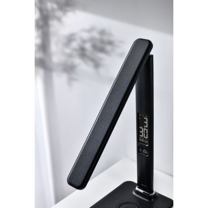 Brilagi - ściemniana lampa biurkowa LED z bezprzewodowym ładowaniem Qi i USB REGINA LED/8,5W/230V czarna