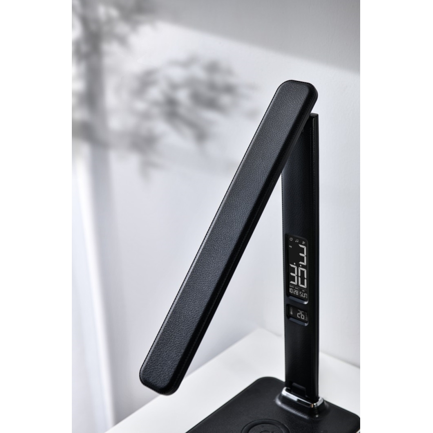 Brilagi - ściemniana lampa biurkowa LED z bezprzewodowym ładowaniem Qi i USB REGINA LED/8,5W/230V czarna