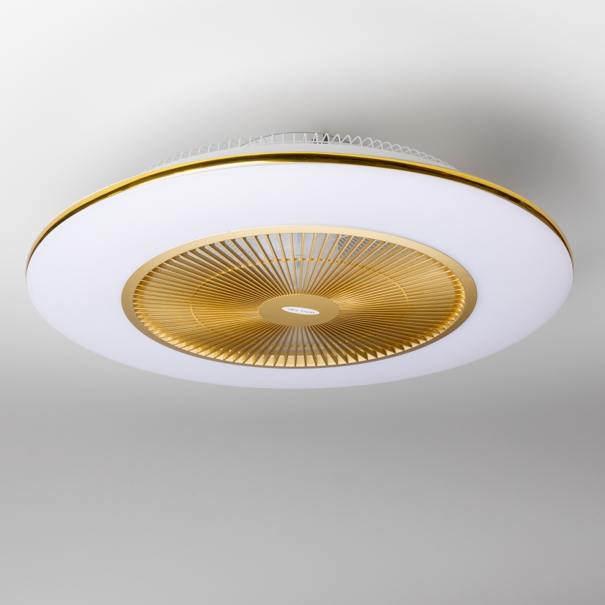Brilagi - LED Lampa z regulacją jasności z wentylatorem AURA LED/38W/230V 3000-6000K złota + pilot zdalnego sterowania