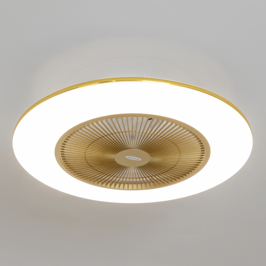 Brilagi - LED Lampa z regulacją jasności z wentylatorem AURA LED/38W/230V 3000-6000K złota + pilot zdalnego sterowania