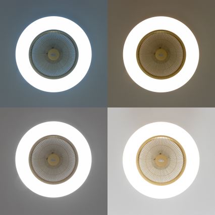 Brilagi - LED Lampa z regulacją jasności z wentylatorem AURA LED/38W/230V 3000-6000K złota + pilot zdalnego sterowania