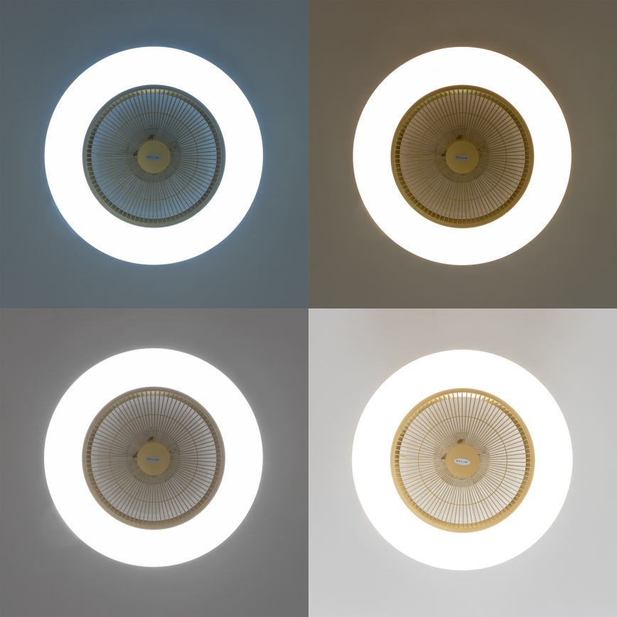 Brilagi - LED Lampa z regulacją jasności z wentylatorem AURA LED/38W/230V 3000-6000K złota + pilot zdalnego sterowania