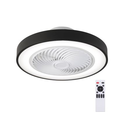Brilagi - ściemnialna lampa sufitowa LED z wentylatorem LED/30W/230V 3000-6500K Ø 50 cm czarna + pilot