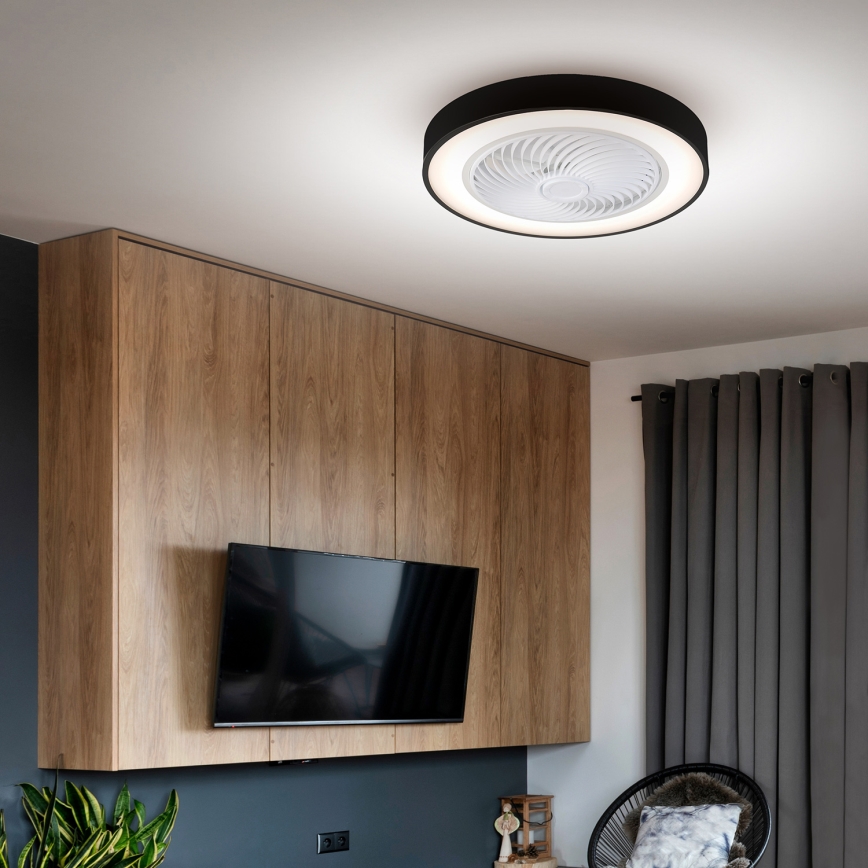 Brilagi - ściemnialna lampa sufitowa LED z wentylatorem LED/30W/230V 3000-6500K Ø 50 cm czarna + pilot