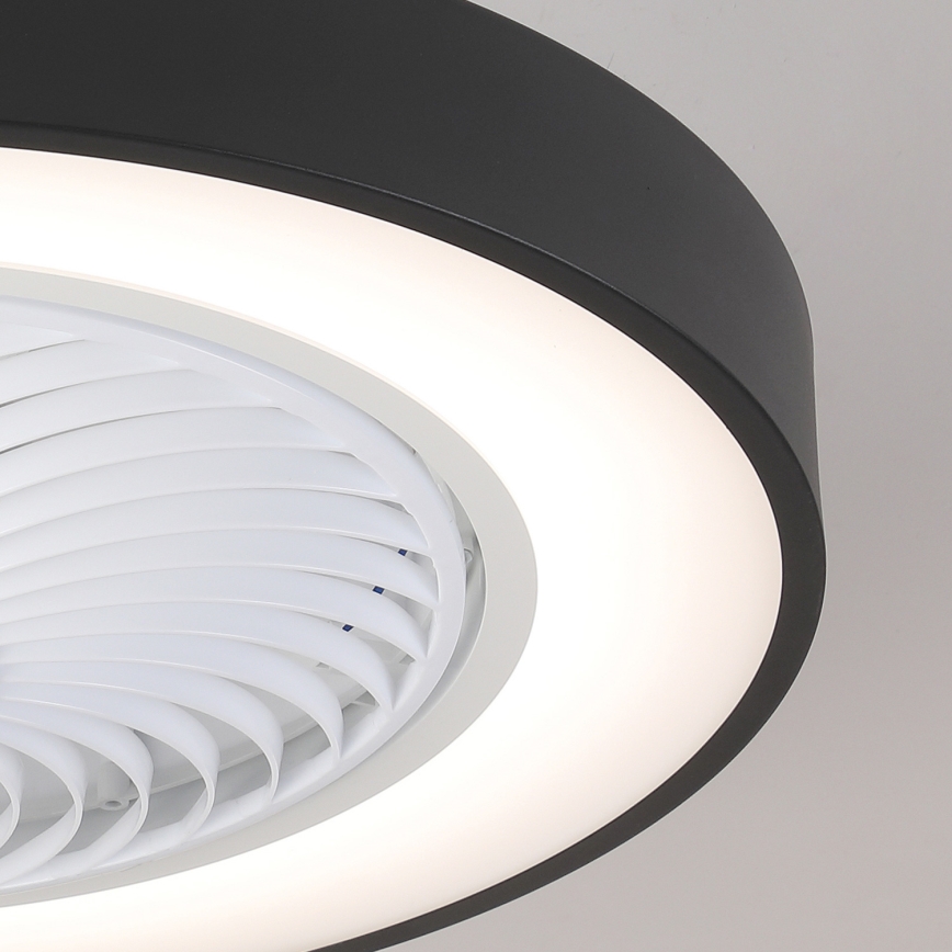 Brilagi - ściemnialna lampa sufitowa LED z wentylatorem LED/30W/230V 3000-6500K Ø 50 cm czarna + pilot