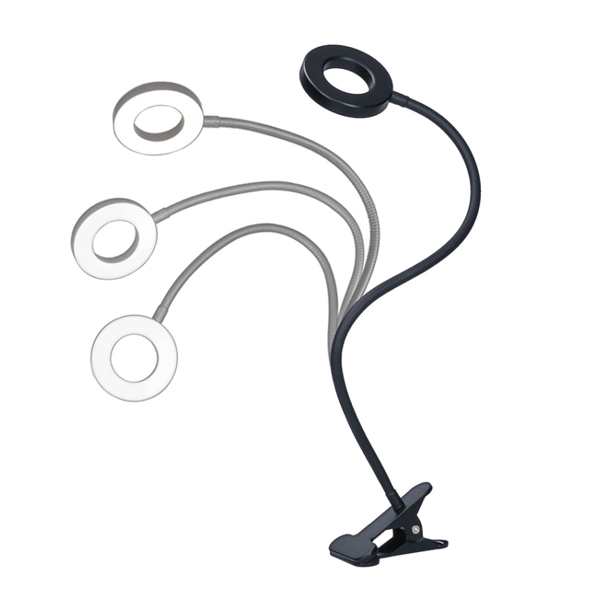 Brilagi -LED ściemnialna lampa zaciskowa ORBELA LED/8W/5V 3000/4000/5000K czarna