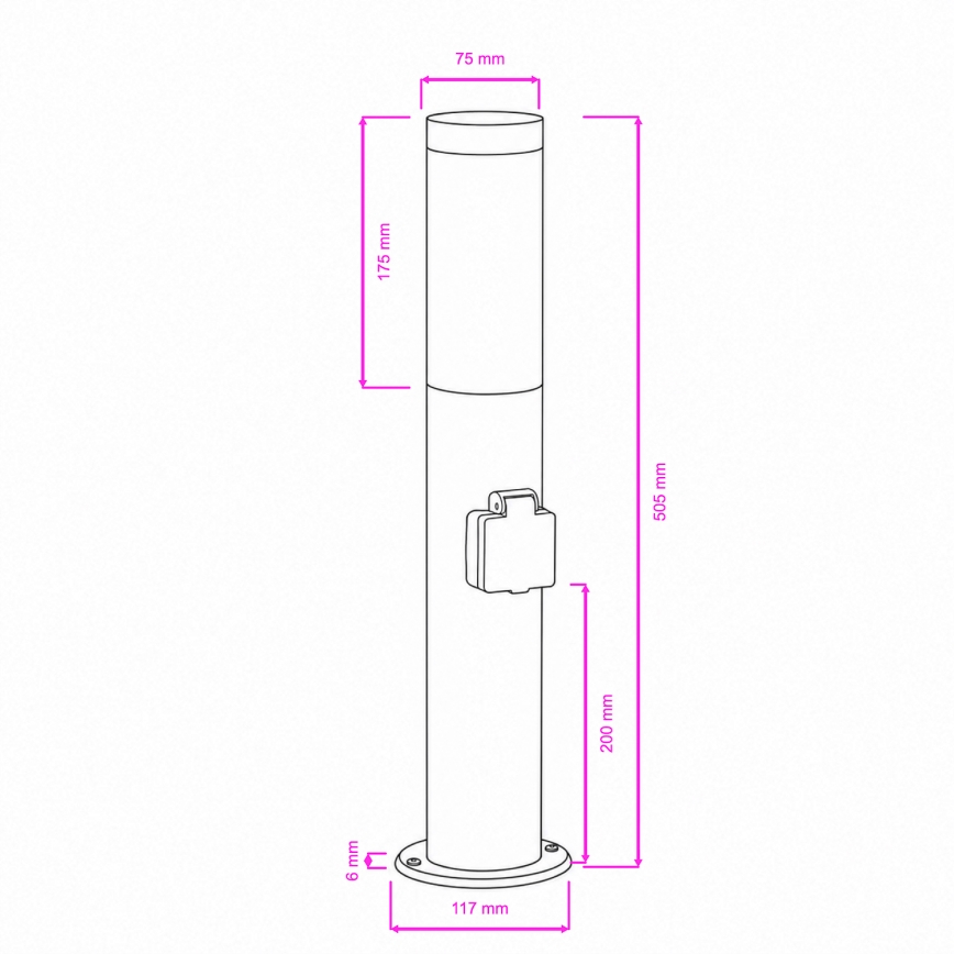 BRILAGI - LED ściemnialna lampa zewnętrzna z gniazdkiem ELIA 1xE27/6W/230V 2700-6500K IP44 Wi-Fi 50 cm antracyt