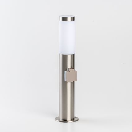 BRILAGI - ściemnialna zewnętrzna lampa LED z gniazdkiem ELIA 1xE27/6W/230V 2700-6500K IP44 Wi-Fi 50 cm matowy chrom
