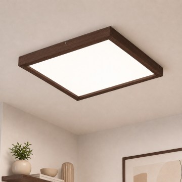 BRILAGI - LED Ściemnialna łazienkowa lampa sufitowa WOODY FRAME LED/50W/230V dąb orzech 60x60 cm 3000-6000K IP44 + zdalne sterowanie