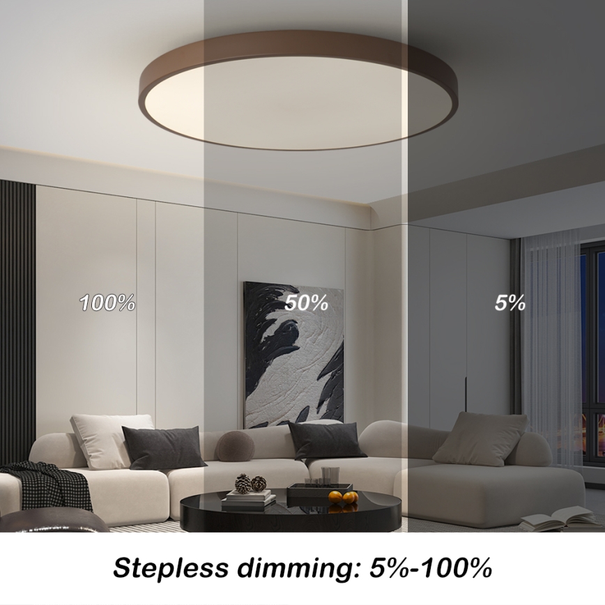 Brilagi - Ściemnialna oprawa LED POOL SMART LED/128W/230V, średnica 100 cm, 3000-6000K, Wi-Fi Tuya + pilot zdalnego sterowania, brązowy