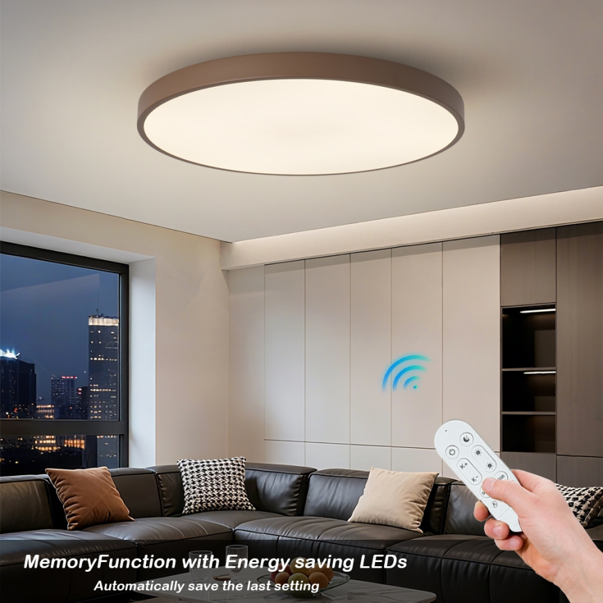 Brilagi - Ściemnialna oprawa LED POOL SMART LED/128W/230V, średnica 100 cm, 3000-6000K, Wi-Fi Tuya + pilot zdalnego sterowania, brązowy