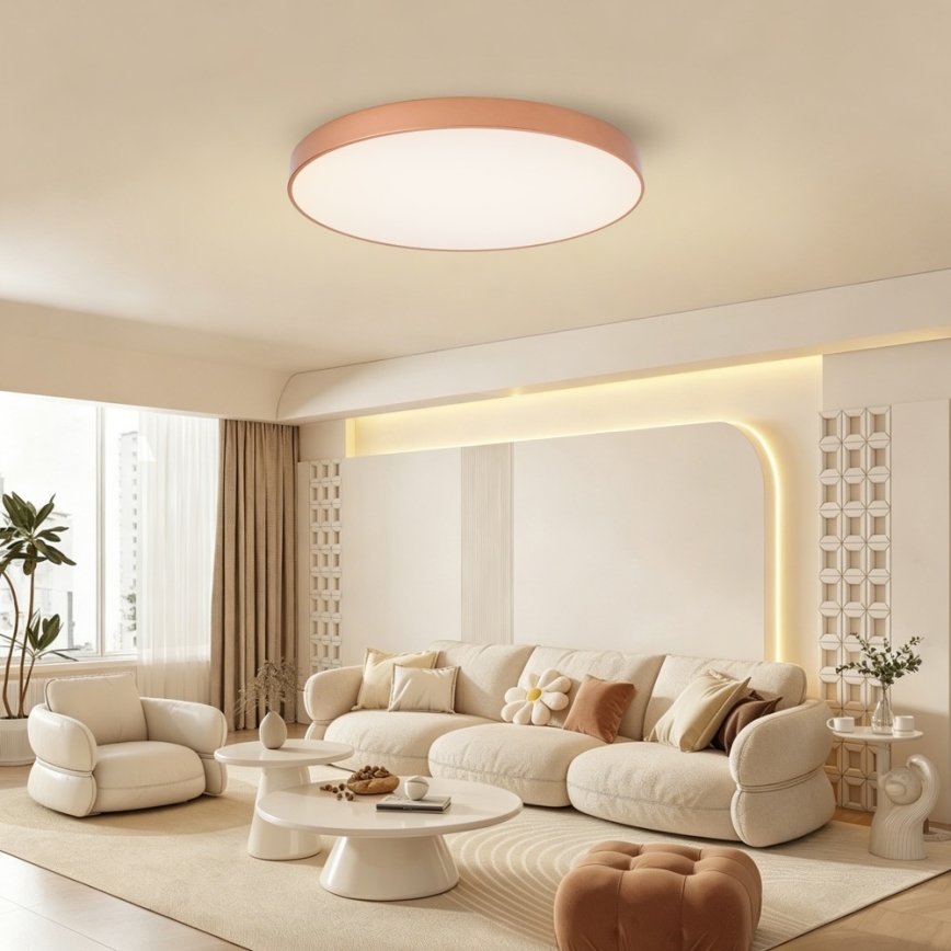 Brilagi - LED ściemnialna lampa sufitowa POOL SMART LED/100W/230V 3000-6000K śr. 80 cm Wi-Fi Tuya brązowa + pilot zdalnego sterowania