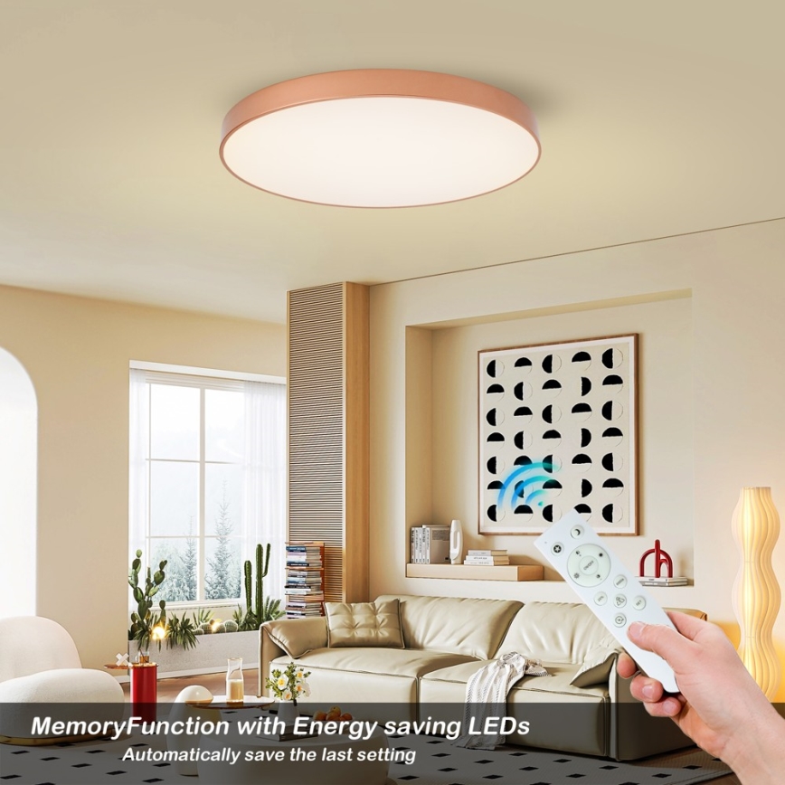 Brilagi - LED ściemnialna lampa sufitowa POOL SMART LED/100W/230V 3000-6000K śr. 80 cm Wi-Fi Tuya brązowa + pilot zdalnego sterowania