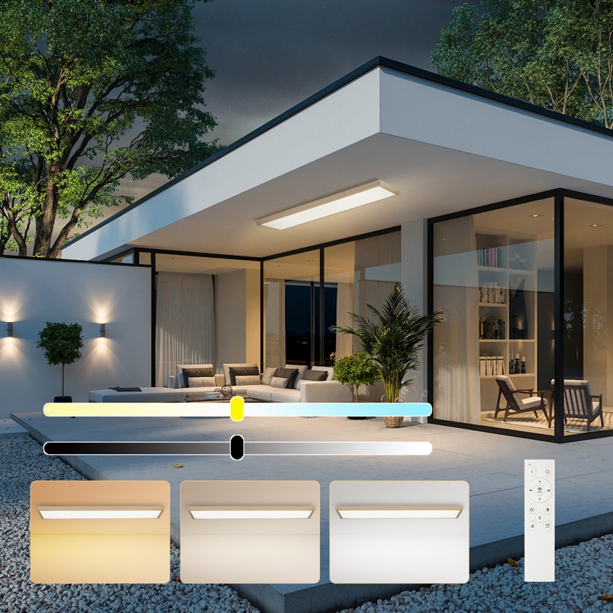 Brilagi - LED ściemnialna łazienkowa lampa sufitowa FRAME SMART LED/50W/230V 120x30 cm 3000-6000K IP44 beżowa + pilot zdalnego sterowania