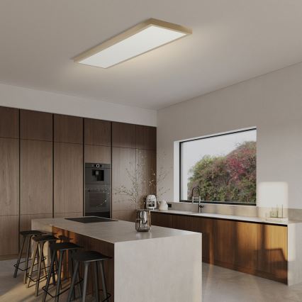 Brilagi - LED ściemnialna łazienkowa lampa sufitowa FRAME SMART LED/50W/230V 120x30 cm 3000-6000K IP44 beżowa + pilot zdalnego sterowania
