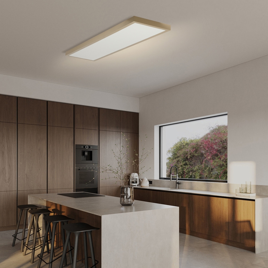Brilagi - LED ściemnialna łazienkowa lampa sufitowa FRAME SMART LED/50W/230V 120x30 cm 3000-6000K IP44 beżowa + pilot zdalnego sterowania
