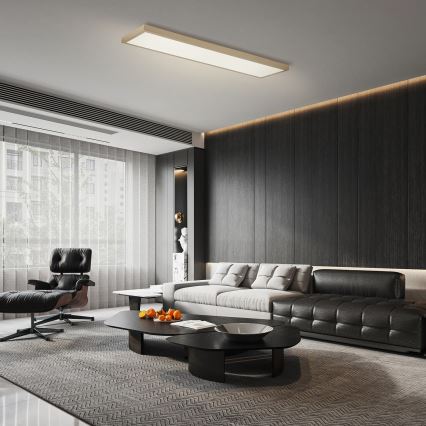 Brilagi - LED ściemnialna łazienkowa lampa sufitowa FRAME SMART LED/50W/230V 120x30 cm 3000-6000K IP44 beżowa + pilot zdalnego sterowania