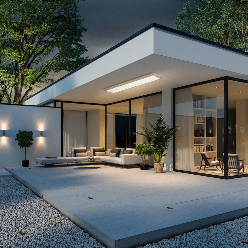 Brilagi - LED ściemnialna łazienkowa lampa sufitowa FRAME SMART LED/50W/230V 120x30 cm 3000-6000K IP44 beżowa + pilot zdalnego sterowania