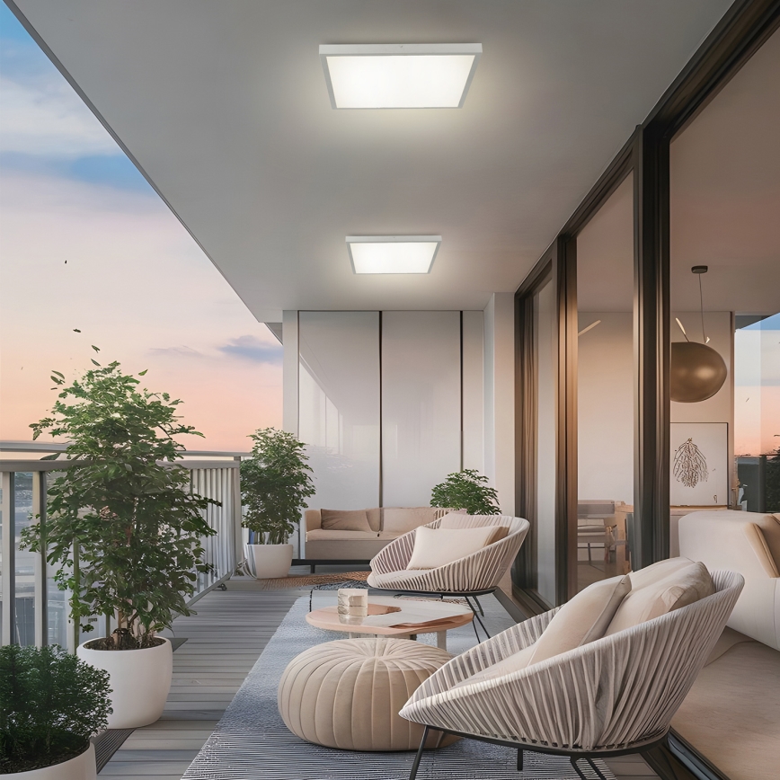 Brilagi - Ściemnialna sufitowa lampa łazienkowa FRAME SMART LED/50W/230V 60x60 cm 3000-6000K IP44 srebrna + pilot zdalnego sterowania