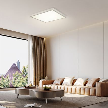 Brilagi - Ściemnialna sufitowa lampa łazienkowa FRAME SMART LED/50W/230V 60x60 cm 3000-6000K IP44 srebrna + pilot zdalnego sterowania
