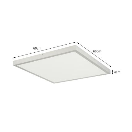 Brilagi - Ściemnialna sufitowa lampa łazienkowa FRAME SMART LED/50W/230V 60x60 cm 3000-6000K IP44 srebrna + pilot zdalnego sterowania
