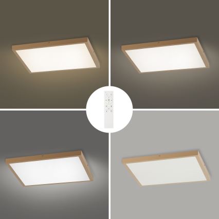 Brilagi - ściemnialna lampa sufitowa LED do łazienki FRAME SMART LED/50W/230V 60x60 cm 3000-6000K IP44 beżowa + pilot zdalnego sterowania