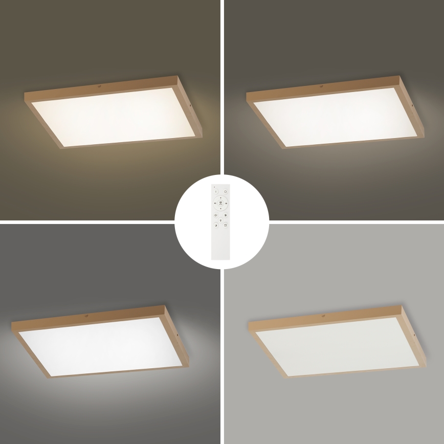 Brilagi - ściemnialna lampa sufitowa LED do łazienki FRAME SMART LED/50W/230V 60x60 cm 3000-6000K IP44 beżowa + pilot zdalnego sterowania