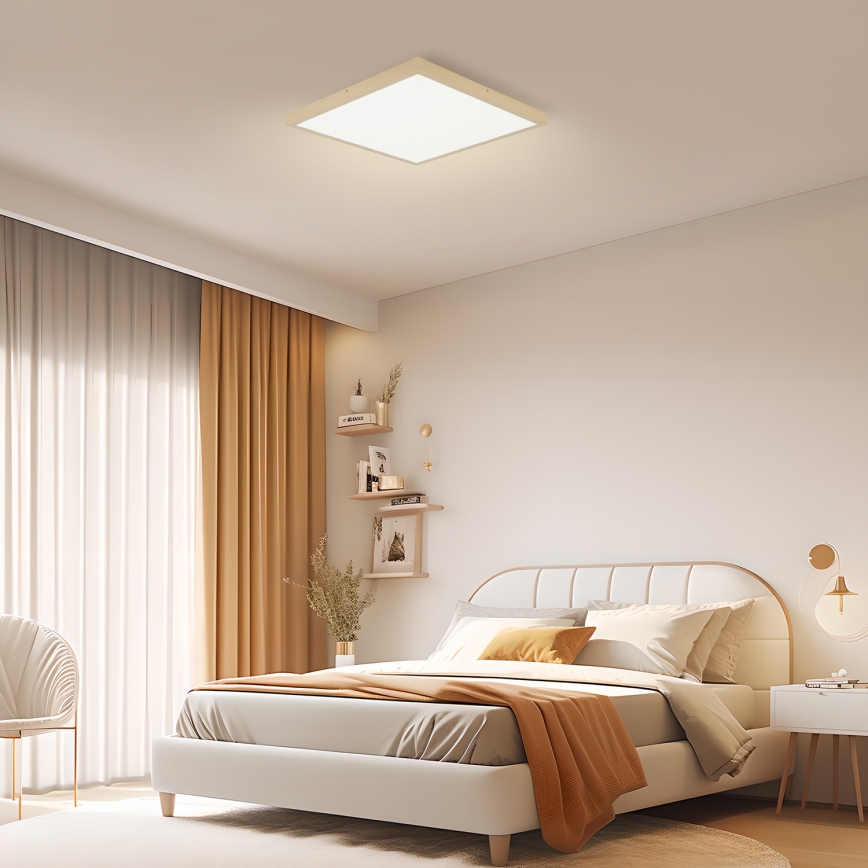 Brilagi - ściemnialna lampa sufitowa LED do łazienki FRAME SMART LED/50W/230V 60x60 cm 3000-6000K IP44 beżowa + pilot zdalnego sterowania