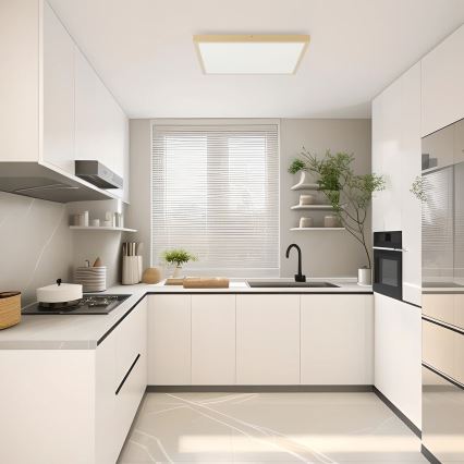 Brilagi - ściemnialna lampa sufitowa LED do łazienki FRAME SMART LED/50W/230V 60x60 cm 3000-6000K IP44 beżowa + pilot zdalnego sterowania