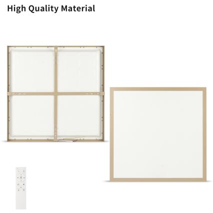 Brilagi - ściemnialna lampa sufitowa LED do łazienki FRAME SMART LED/50W/230V 60x60 cm 3000-6000K IP44 beżowa + pilot zdalnego sterowania