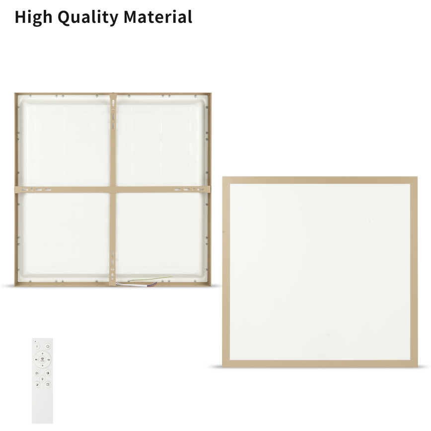 Brilagi - ściemnialna lampa sufitowa LED do łazienki FRAME SMART LED/50W/230V 60x60 cm 3000-6000K IP44 beżowa + pilot zdalnego sterowania