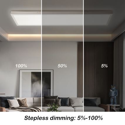 Brilagi - ściemnialna oprawa sufitowa LED do łazienki FRAME SMART LED/50W/230V 120x30 cm 3000-6000K IP44 biała + pilot zdalnego sterowania