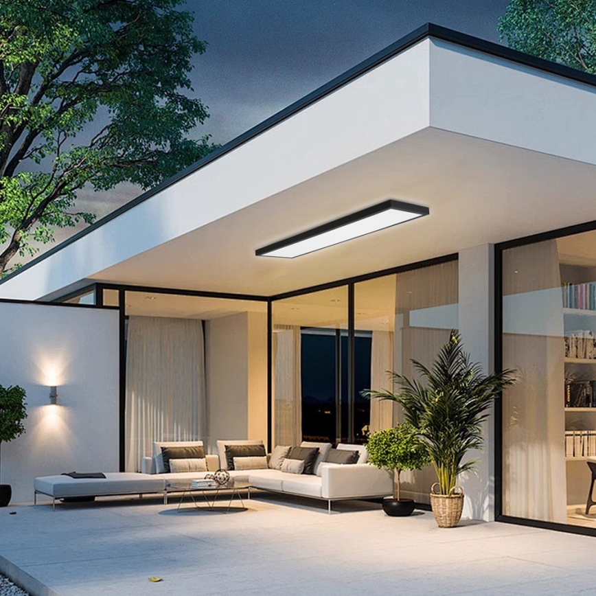 Brilagi - Ściemnialna sufitowa lampa łazienkowa LED FRAME SMART LED/50W/230V 120x30 cm 3000-6000K IP44 czarna + pilot zdalnego sterowania