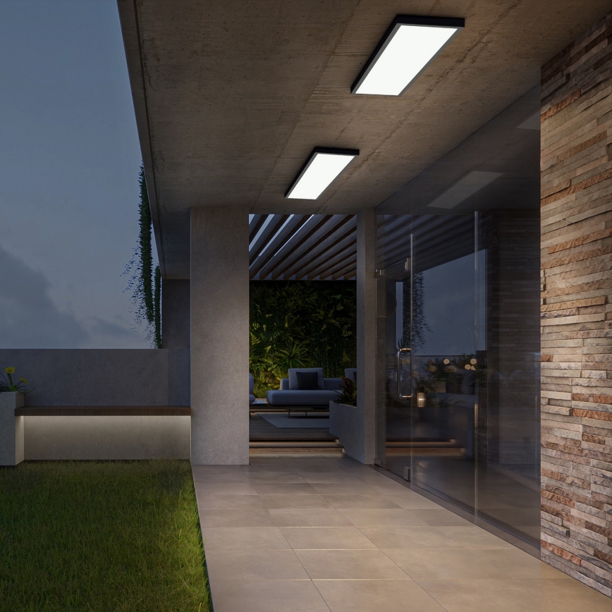 Brilagi - Ściemnialna sufitowa lampa łazienkowa LED FRAME SMART LED/50W/230V 120x30 cm 3000-6000K IP44 czarna + pilot zdalnego sterowania