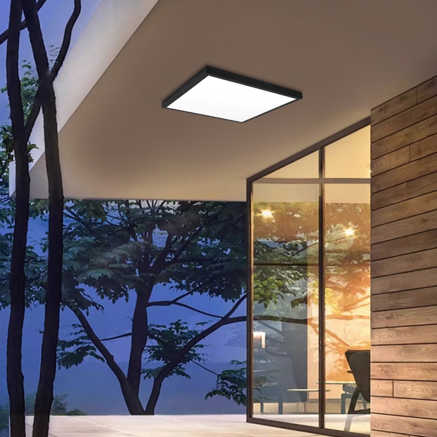 Brilagi - Ściemnialna oprawa sufitowa LED do łazienki FRAME SMART LED/50W/230V 60x60 cm 3000-6000K IP44 czarna + pilot zdalnego sterowania