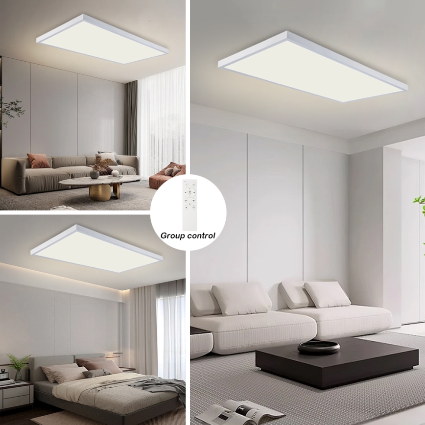 Brilagi - LED ściemnialna oprawa sufitowa do łazienki FRAME SMART LED/96W/230V 120x60 cm 3000-6000K IP44 biały + zdalne sterowanie