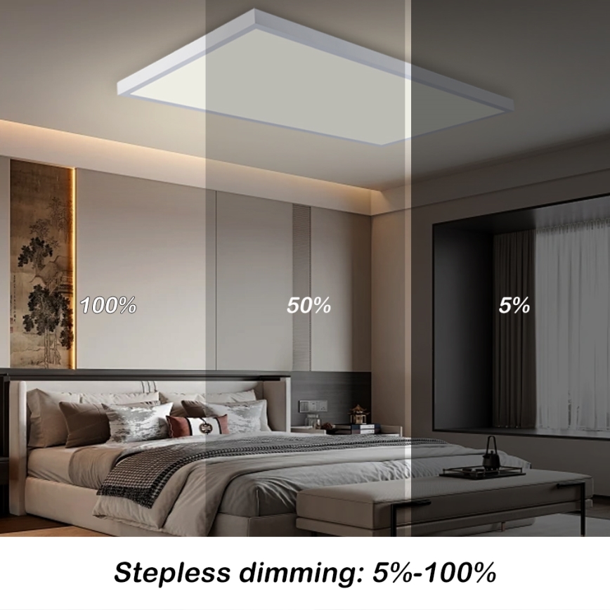 Brilagi - LED ściemnialna oprawa sufitowa do łazienki FRAME SMART LED/96W/230V 120x60 cm 3000-6000K IP44 biały + zdalne sterowanie
