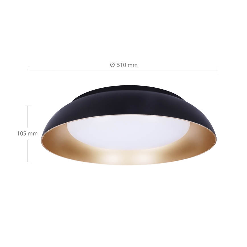 Brilagi - Ściemnialna lampa sufitowa ALVA LED/48W/230V 3000-6500K Ø 51 cm czarna + pilot zdalnego sterowania