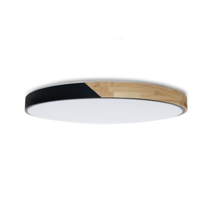Brilagi - ściemnialna lampa sufitowa LED PILANA LED/72W/230V 3000-6500K dąb/czarny śr. 80 cm + pilot zdalnego sterowania